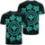 Hawaiian Map Kanaka Turtles Circle Style Turquoise Polynesian T Shirt Unisex Black - Polynesian Pride