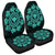 Hawaiian Map Kanaka Turtles Circle Style Turquoise Polynesian Car Seat Covers - AH Universal Fit Black - Polynesian Pride