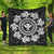 Hawaiian Map Kanaka Turtles Circle Style White Polynesian Premium Quilts - AH Black - Polynesian Pride