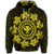 Hawaiian Map Kanaka Turtles Circle Style Yellow Polynesian Hoodie - Polynesian Pride