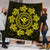 Hawaiian Map Kanaka Turtles Circle Style Yellow Polynesian Premium Quilts - AH - Polynesian Pride