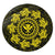 Hawaiian Map Kanaka Turtles Circle Style Yellow Polynesian Round Carpet - AH Round Carpet Luxurious Plush - Polynesian Pride