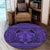 Hawaiian Map Madame Pele Mauna Kea Plumeria Polynesian Round Carpet Purple AH - Polynesian Pride