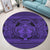 Hawaiian Map Madame Pele Mauna Kea Plumeria Polynesian Round Carpet Purple AH - Polynesian Pride