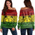 Hawaiian Map Madame Pele Mauna Kea Plumeria Polynesian Women's Off Shoulder Sweater Reggae AH Black - Polynesian Pride