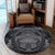 Hawaiian Map Madame Pele Polynesian Round Carpet Gray AH - Polynesian Pride