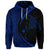 Custom Hawaiian Map Manta Ray Blue Polynesian Hoodie - Polynesian Pride