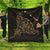 Hawaiian Map Manta Ray Gold Polynesian Premium Quilts - AH Black - Polynesian Pride