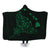 Hawaiian Map Manta Ray Green Polynesian Hooded Blanket - AH Hooded Blanket White - Polynesian Pride