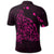 Hawaiian Map Manta Ray Pink Polynesian Polo Shirt - Polynesian Pride