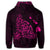 Hawaiian Map Manta Ray Pink Polynesian Hoodie - Polynesian Pride