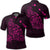 Hawaiian Map Manta Ray Pink Polynesian Polo Shirt Unisex Black - Polynesian Pride