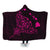 Hawaiian Map Manta Ray Pink Polynesian Hooded Blanket - AH Hooded Blanket White - Polynesian Pride