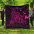 Hawaiian Map Manta Ray Pink Polynesian Premium Quilts - AH Black - Polynesian Pride