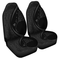Hawaiian Map Manta Ray Polynesian Car Seat Covers - Gray - Circle Style - AH One Size Black - Polynesian Pride