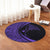 Hawaiian Map Manta Ray Polynesian Round Carpet - Purple - Circle Style - AH - Polynesian Pride