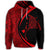 Hawaiian Map Manta Ray Polynesian Hoodie Red - Polynesian Pride