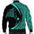 Hawaiian Map Manta Ray Polynesian Bomber Jacket - Turquoise - Circle Style - AH - Polynesian Pride