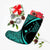 Hawaiian Map Manta Ray Polynesian Christmas Stocking - Turquoise - Circle Style - AH - Polynesian Pride