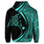 Hawaiian Map Manta Ray Polynesian Hoodie Turquoise Circle Style - Polynesian Pride