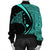 Hawaiian Map Manta Ray Polynesian Bomber Jacket - Turquoise - Circle Style - AH - Polynesian Pride