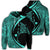 Hawaiian Map Manta Ray Polynesian Hoodie Turquoise Circle Style Unisex Art - Polynesian Pride