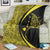 Hawaiian Map Manta Ray Polynesian Premium Blankets - Yellow - Circle Style - AH - Polynesian Pride