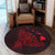 Hawaiian Map Manta Ray Red Polynesian Round Carpet - AH - Polynesian Pride