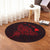 Hawaiian Map Manta Ray Red Polynesian Round Carpet - AH - Polynesian Pride