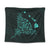 Hawaiian Map Manta Ray Turquoise Polynesian Tapestry - AH Wall Tapestry Black - Polynesian Pride