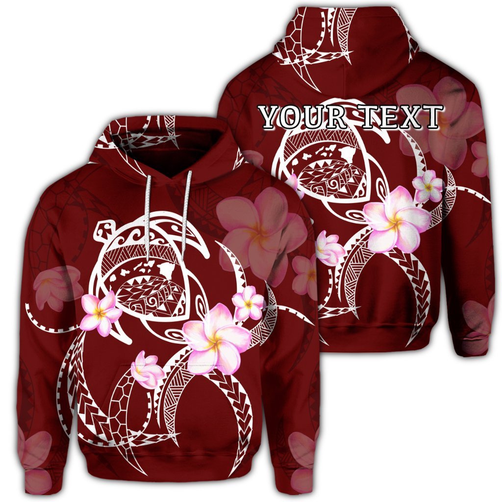 Custom Hawaiian Map Plumeria Turtle Swim Polynesian Hoodie Unisex Art - Polynesian Pride