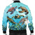 Hawaiian Map Sea Turtles Ocean Polynesian Bomber Jacket - AH - Polynesian Pride