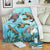 Hawaiian Map Sea Turtles Ocean Polynesian Premium Blankets - AH White - Polynesian Pride