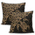 Hawaiian Map Turtle Hibiscus Kanaka Polynesian Pillow Covers - Gold - AH - Polynesian Pride