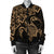 Hawaiian Map Turtle Hibiscus Kanaka Polynesian Bomber Jacket - Gold - AH - Polynesian Pride