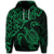 Hawaiian Map Turtle Hibiscus Kanaka Polynesian Hoodie Green - Polynesian Pride