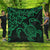 Hawaiian Map Turtle Hibiscus Kanaka Polynesian Premium Quilts - Green - AH Black - Polynesian Pride