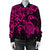 Hawaiian Map Turtle Hibiscus Kanaka Polynesian Bomber Jacket - Pink - AH - Polynesian Pride