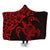 Hawaiian Map Turtle Hibiscus Kanaka Polynesian Hooded Blanket - Red - AH Hooded Blanket White - Polynesian Pride