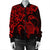 Hawaiian Map Turtle Hibiscus Kanaka Polynesian Bomber Jacket - Red - AH - Polynesian Pride