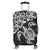 Hawaiian Map Turtle Hibiscus Kanaka Polynesian Luggage Covers - White - AH Black - Polynesian Pride