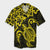 Hawaiian Map Turtle Hibiscus Kanaka Polynesian Hawaiian Shirt - Yellow - AH Unisex Black - Polynesian Pride