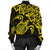 Hawaiian Map Turtle Hibiscus Kanaka Polynesian Bomber Jacket - Yellow - AH - Polynesian Pride