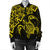 Hawaiian Map Turtle Hibiscus Kanaka Polynesian Bomber Jacket - Yellow - AH - Polynesian Pride