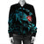 Hawaiian Map Turtle Hibiscus Ohana Honu Paua Shell Bomber Jacket - AH - Polynesian Pride