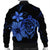 Hawaiian Map Turtle Hibiscus Plumeria Polynesian Bomber Jacket - Blue - AH - Polynesian Pride