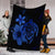 Hawaiian Map Turtle Hibiscus Plumeria Polynesian Premium Blankets - Blue - AH - Polynesian Pride