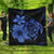 Hawaiian Map Turtle Hibiscus Plumeria Polynesian Premium Quilts - Blue - AH Black - Polynesian Pride