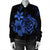 Hawaiian Map Turtle Hibiscus Plumeria Polynesian Bomber Jacket - Blue - AH - Polynesian Pride