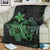 Hawaiian Map Turtle Hibiscus Plumeria Polynesian Premium Blankets - Green - AH - Polynesian Pride